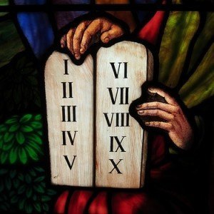 Stained Glass of the 10 Commandments