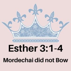 Esther 3:1-4 - Mordechai did not Bow